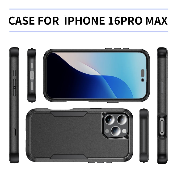 For iPhone 16 Pro Max Commuter Shockproof TPU + PC Phone Case(Black)