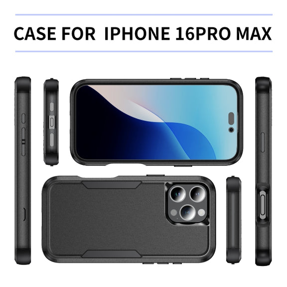 For iPhone 16 Pro Max Commuter Shockproof TPU + PC Phone Case(Black)