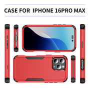For iPhone 16 Pro Max Commuter Shockproof TPU + PC Phone Case(Red+Black)