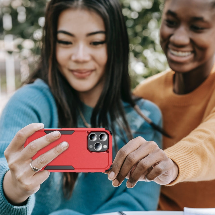 For iPhone 16 Pro Max Commuter Shockproof TPU + PC Phone Case(Red+Black)