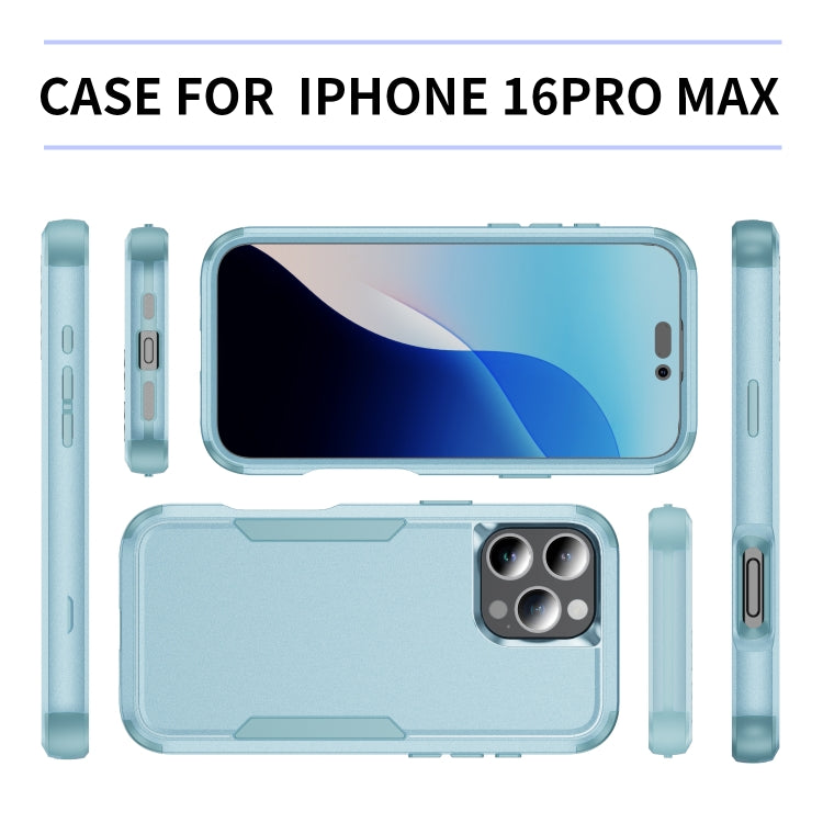 For iPhone 16 Pro Max Commuter Shockproof TPU + PC Phone Case(Grey Green)