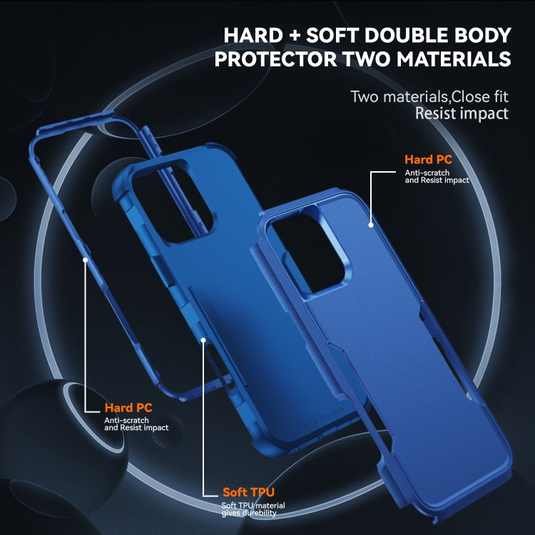 For iPhone 16 Pro Commuter Shockproof TPU + PC Phone Case(Royal Blue)