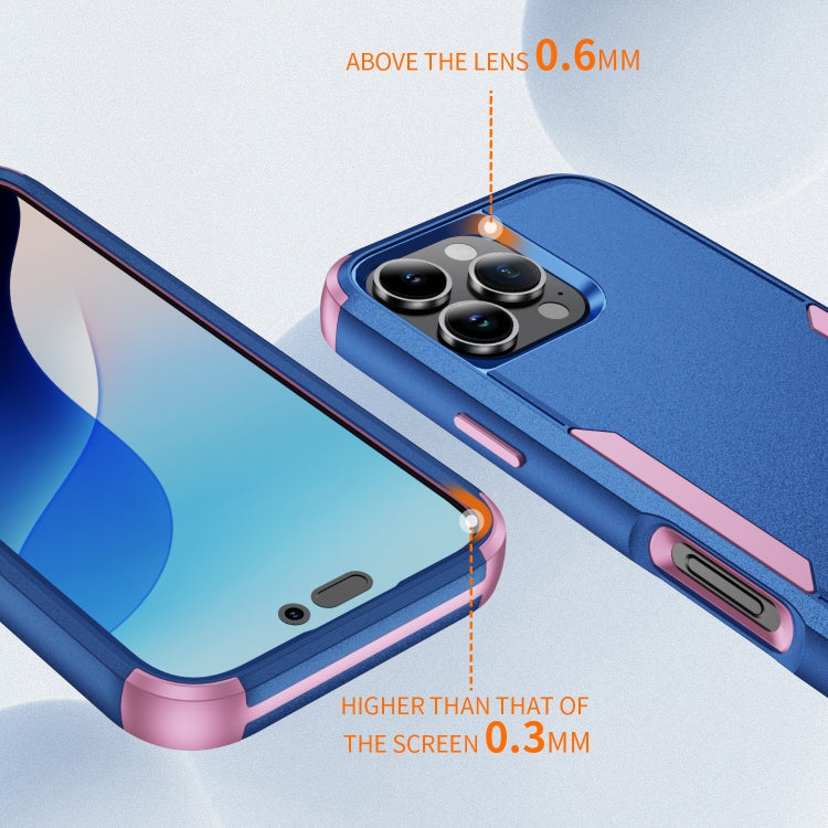For iPhone 16 Pro Commuter Shockproof TPU + PC Phone Case(Royal Blue+Pink)