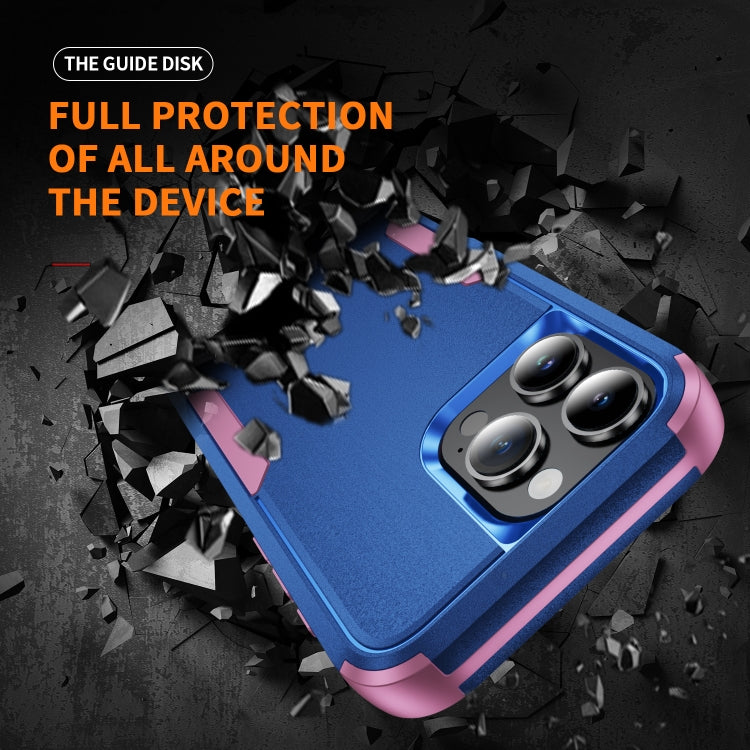 For iPhone 16 Pro Commuter Shockproof TPU + PC Phone Case(Royal Blue+Pink)