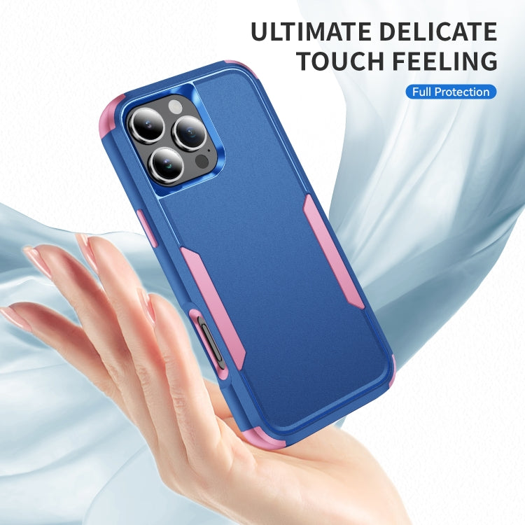 For iPhone 16 Pro Commuter Shockproof TPU + PC Phone Case(Royal Blue+Pink)