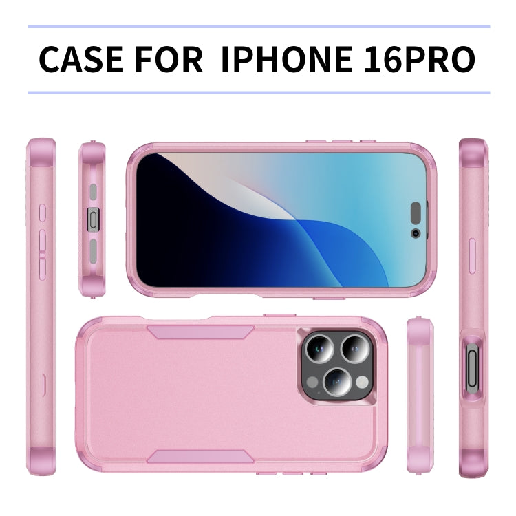 For iPhone 16 Pro Commuter Shockproof TPU + PC Phone Case(Pink)