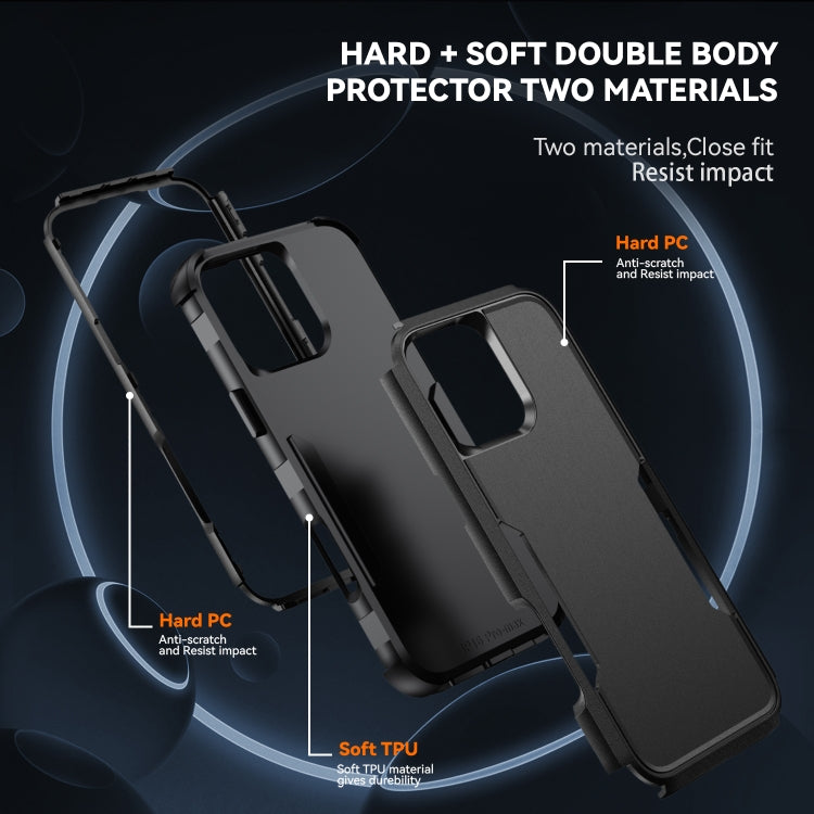 For iPhone 16 Pro Commuter Shockproof TPU + PC Phone Case(Black)