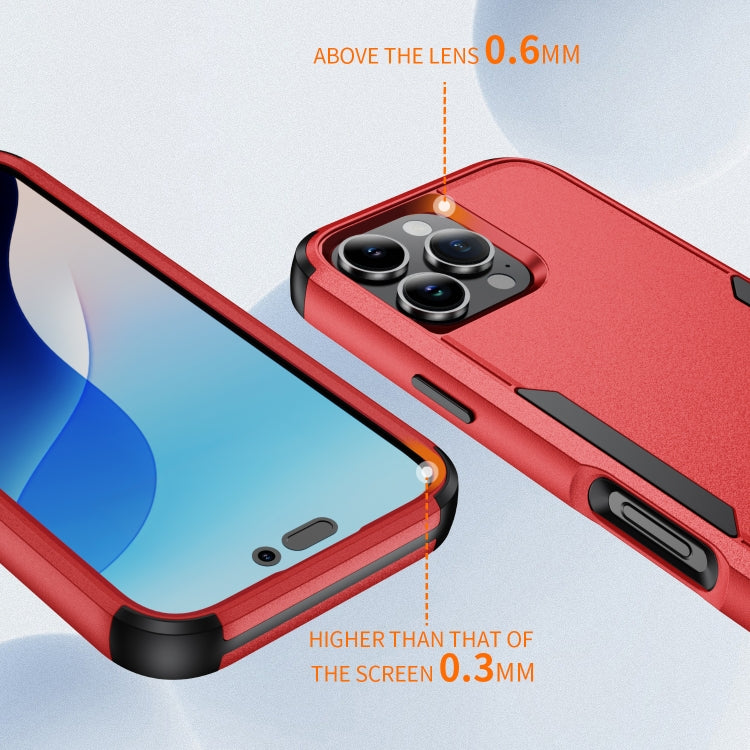 For iPhone 16 Pro Commuter Shockproof TPU + PC Phone Case(Red+Black)