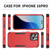 For iPhone 16 Pro Commuter Shockproof TPU + PC Phone Case(Red+Black)