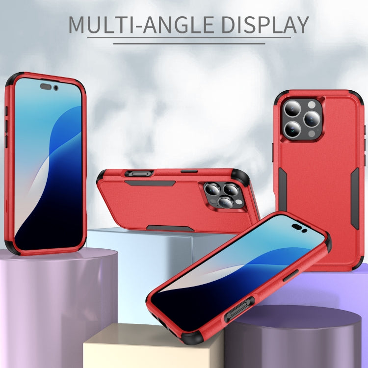 For iPhone 16 Pro Commuter Shockproof TPU + PC Phone Case(Red+Black)