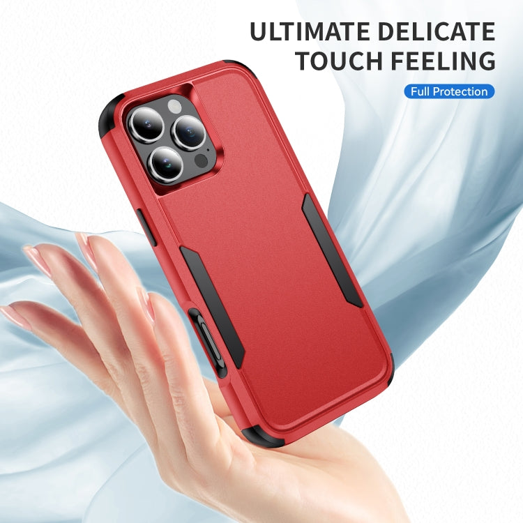 For iPhone 16 Pro Commuter Shockproof TPU + PC Phone Case(Red+Black)