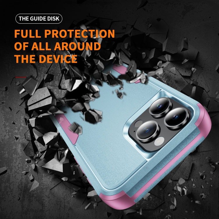 For iPhone 16 Pro Commuter Shockproof TPU + PC Phone Case(Grey Green+Pink)