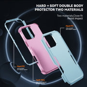 For iPhone 16 Pro Commuter Shockproof TPU + PC Phone Case(Grey Green+Pink)