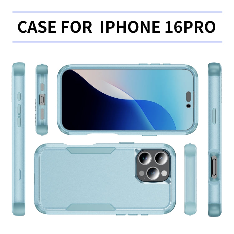 For iPhone 16 Pro Commuter Shockproof TPU + PC Phone Case(Grey Green)