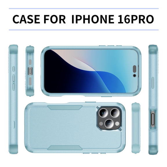 For iPhone 16 Pro Commuter Shockproof TPU + PC Phone Case(Grey Green)