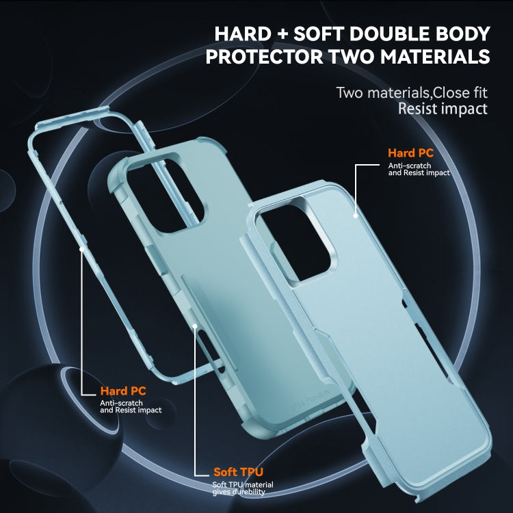 For iPhone 16 Pro Commuter Shockproof TPU + PC Phone Case(Grey Green)
