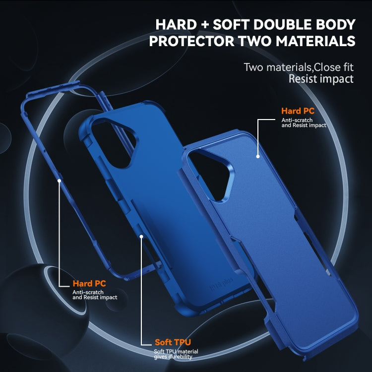 For iPhone 16 Plus Commuter Shockproof TPU + PC Phone Case(Royal Blue)