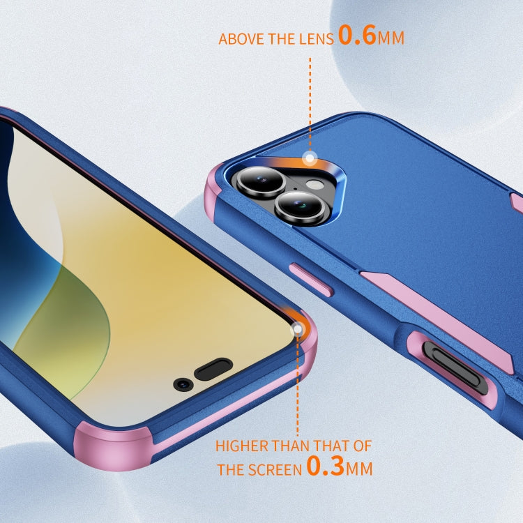 For iPhone 16 Plus Commuter Shockproof TPU + PC Phone Case(Royal Blue+Pink)