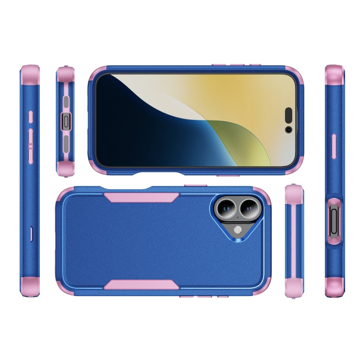 For iPhone 16 Plus Commuter Shockproof TPU + PC Phone Case(Royal Blue+Pink)