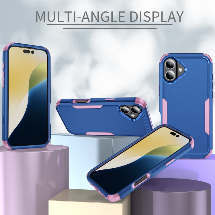 For iPhone 16 Plus Commuter Shockproof TPU + PC Phone Case(Royal Blue+Pink)