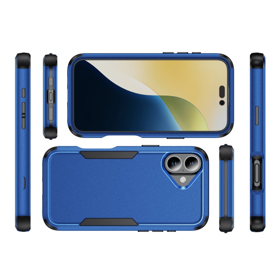 For iPhone 16 Plus Commuter Shockproof TPU + PC Phone Case(Royal Blue+Black)