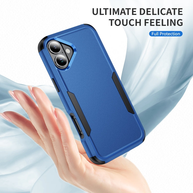 For iPhone 16 Plus Commuter Shockproof TPU + PC Phone Case(Royal Blue+Black)