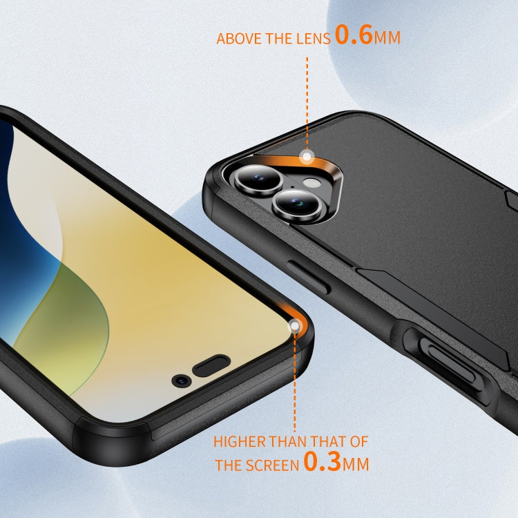 For iPhone 16 Plus Commuter Shockproof TPU + PC Phone Case(Black)