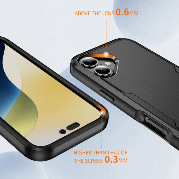 For iPhone 16 Plus Commuter Shockproof TPU + PC Phone Case(Black)