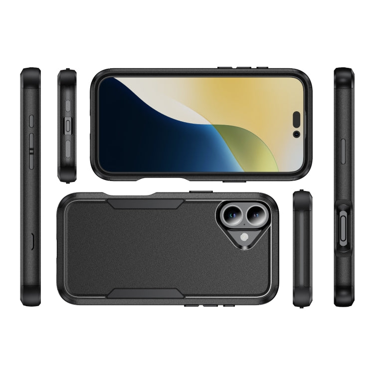 For iPhone 16 Plus Commuter Shockproof TPU + PC Phone Case(Black)