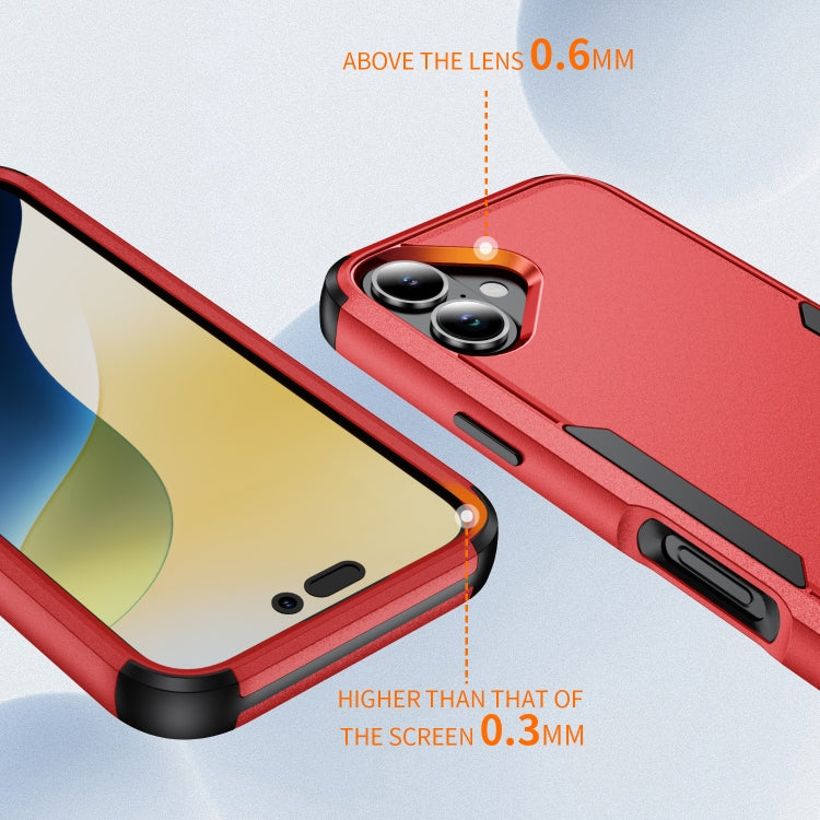 For iPhone 16 Plus Commuter Shockproof TPU + PC Phone Case(Red+Black)