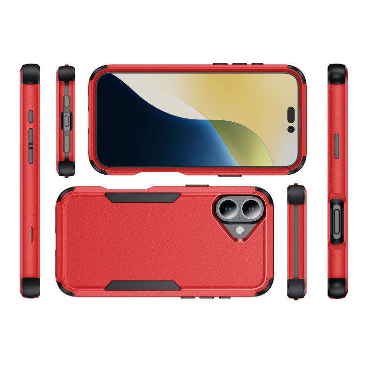 For iPhone 16 Plus Commuter Shockproof TPU + PC Phone Case(Red+Black)