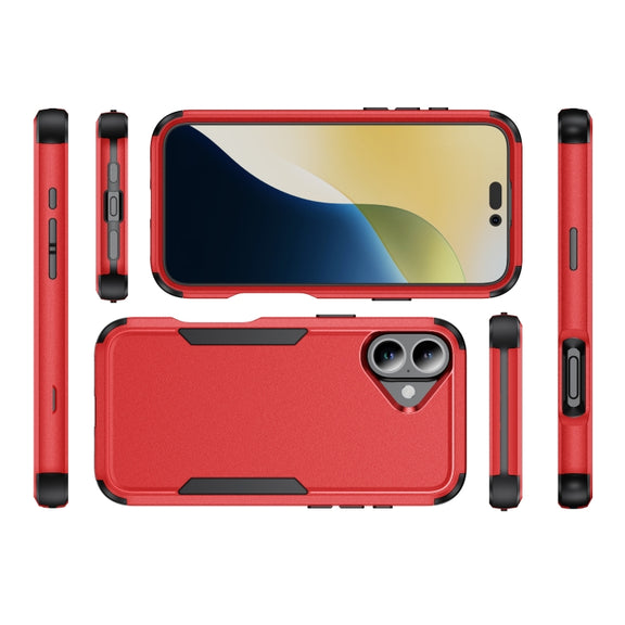 For iPhone 16 Plus Commuter Shockproof TPU + PC Phone Case(Red+Black)