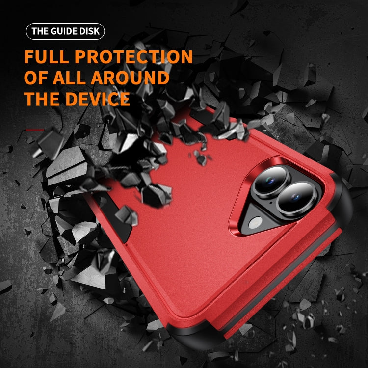 For iPhone 16 Plus Commuter Shockproof TPU + PC Phone Case(Red+Black)