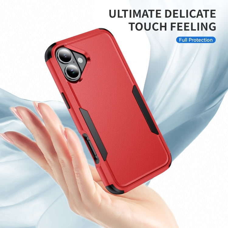For iPhone 16 Plus Commuter Shockproof TPU + PC Phone Case(Red+Black)