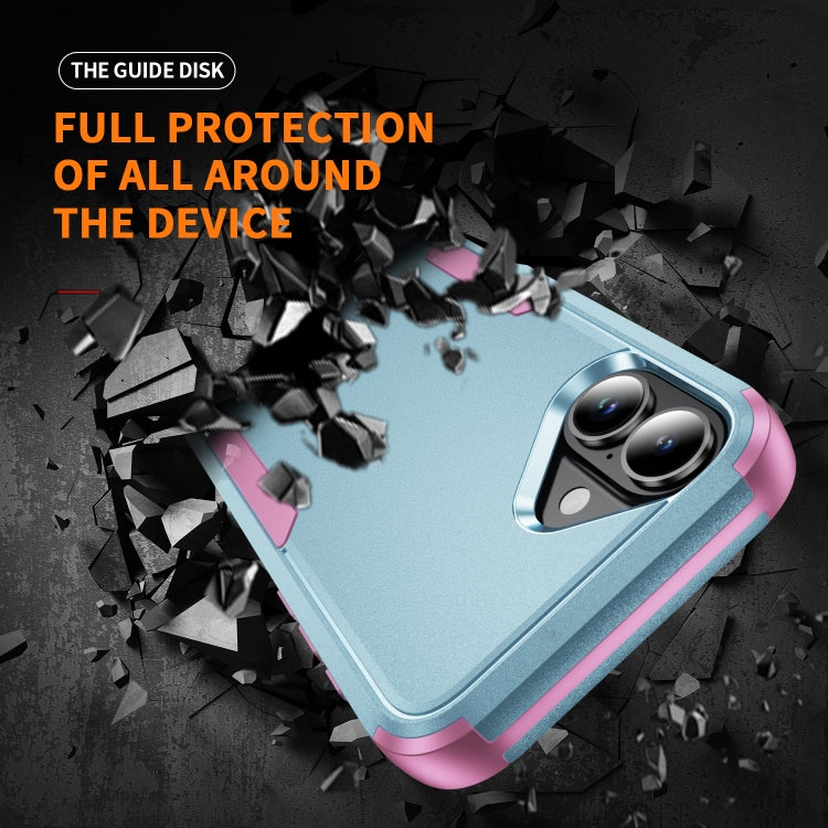 For iPhone 16 Plus Commuter Shockproof TPU + PC Phone Case(Grey Green+Pink)