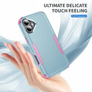 For iPhone 16 Plus Commuter Shockproof TPU + PC Phone Case(Grey Green+Pink)