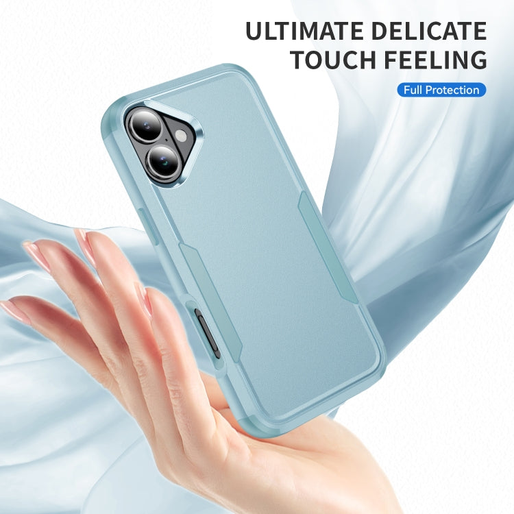 For iPhone 16 Plus Commuter Shockproof TPU + PC Phone Case(Grey Green)