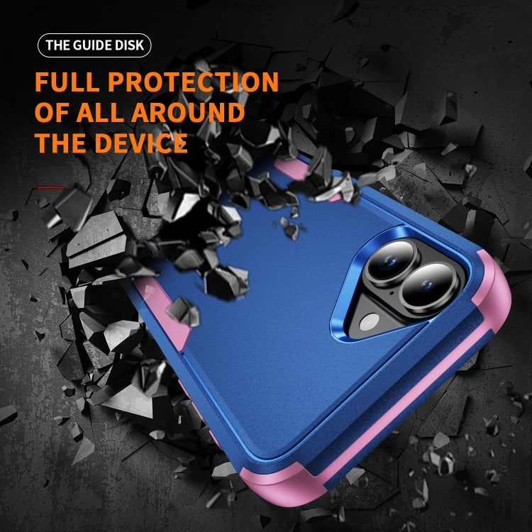 For iPhone 16 Commuter Shockproof TPU + PC Phone Case(Royal Blue+Pink)