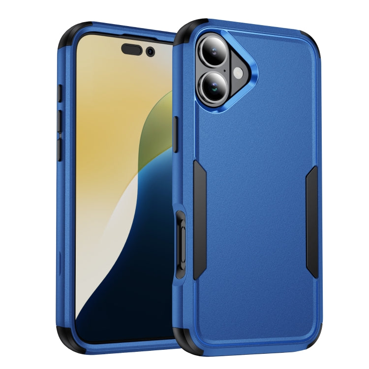 For iPhone 16 Commuter Shockproof TPU + PC Phone Case(Royal Blue+Black)