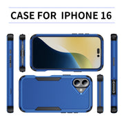 For iPhone 16 Commuter Shockproof TPU + PC Phone Case(Royal Blue+Black)
