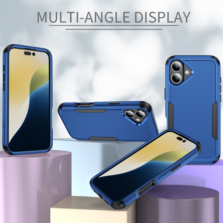 For iPhone 16 Commuter Shockproof TPU + PC Phone Case(Royal Blue+Black)