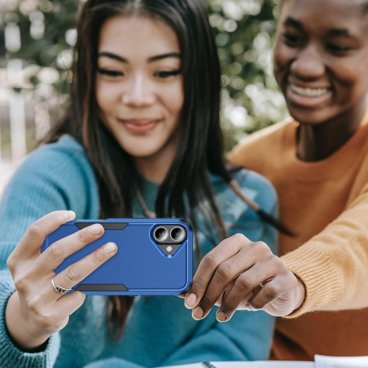 For iPhone 16 Commuter Shockproof TPU + PC Phone Case(Royal Blue+Black)