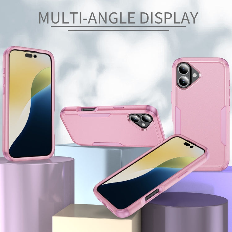 For iPhone 16 Commuter Shockproof TPU + PC Phone Case(Pink)