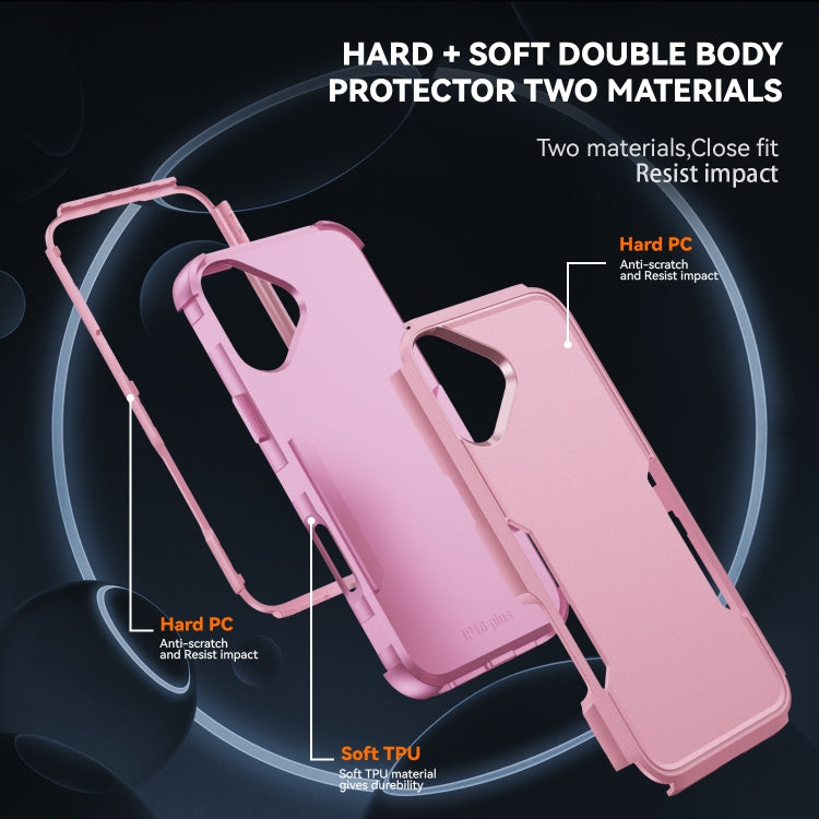 For iPhone 16 Commuter Shockproof TPU + PC Phone Case(Pink)