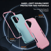 For iPhone 16 Commuter Shockproof TPU + PC Phone Case(Pink+Grey Green)