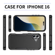 For iPhone 16 Commuter Shockproof TPU + PC Phone Case(Black)