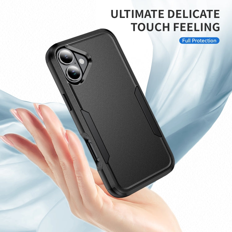 For iPhone 16 Commuter Shockproof TPU + PC Phone Case(Black)