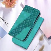 For Realme 12 5G 7-shaped Embossed Leather Phone Case(Green)