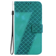 For Realme 12 5G 7-shaped Embossed Leather Phone Case(Green)
