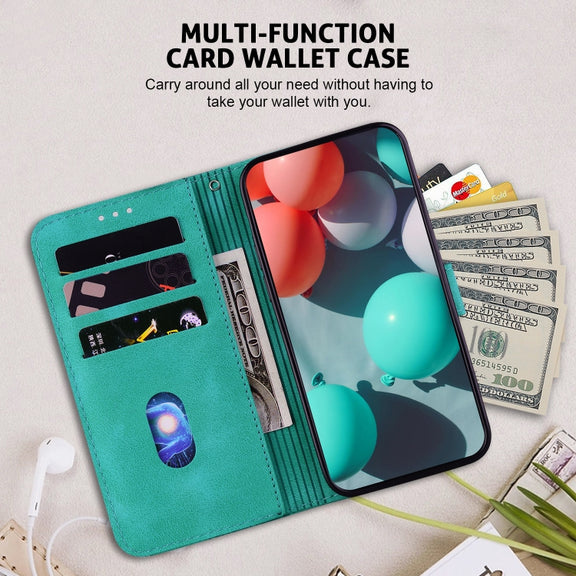 For Realme 12 5G 7-shaped Embossed Leather Phone Case(Green)